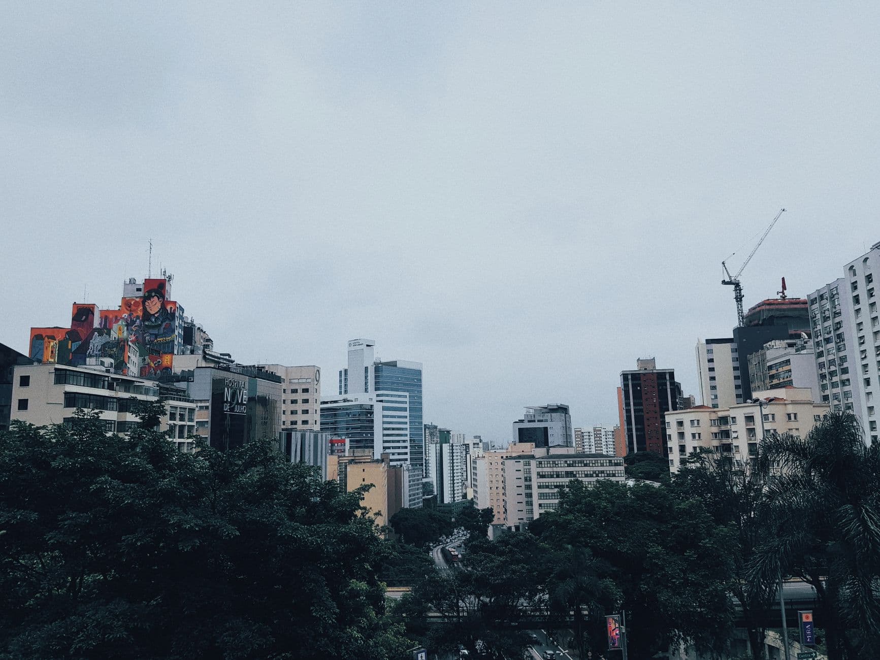 Explore the dynamic skyline of São Paulo, featuring vibrant urban artwork and modern architecture.